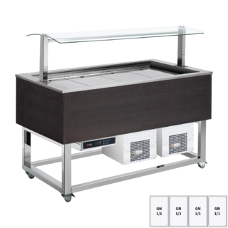 photo 1 buffet à froid positif gn 4-1/1 wenge - es blue+ 4w