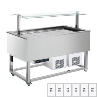 photo 1 buffet à froid positif gn 6-1/1 ral - es blue+ 6r