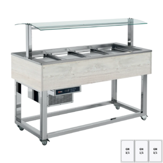 photo 1 buffet à froid positif gn 3-1/1 hemlock - es green+ 3h