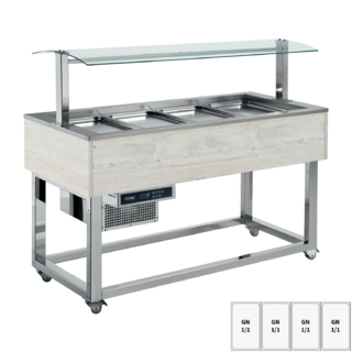 photo 1 buffet à froid positif gn 4-1/1 hemlock - es green+ 4h