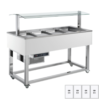 photo 1 buffet à froid positif gn 4-1/1 ral - es green+ 4r