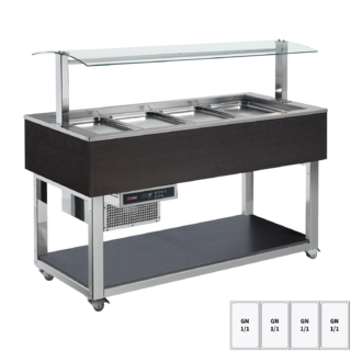 photo 1 buffet à froid positif gn 4-1/1 wenge - es green+ 4w