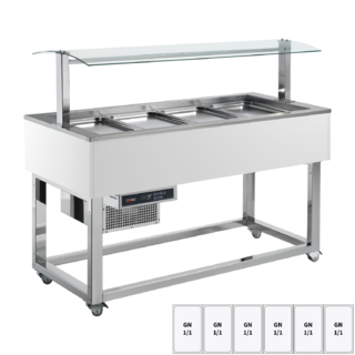 photo 1 buffet à froid positif gn 6-1/1 ral - es green+ 6r