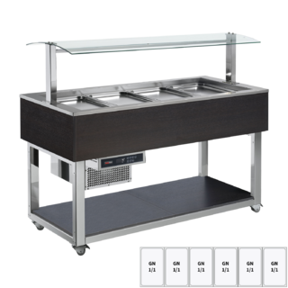 photo 1 buffet à froid positif gn 6-1/1 wenge - es green+ 6w