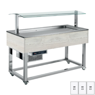 photo 1 buffet à froid positif gn 3-1/1 hemlock - es lime+ 3h