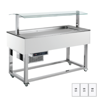 photo 1 buffet à froid positif gn 3-1/1 ral - es lime+ 3r