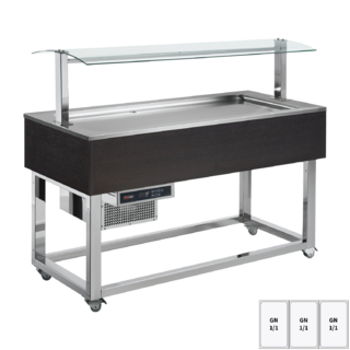 photo 1 buffet à froid positif gn 3-1/1 wenge - es lime+ 3w