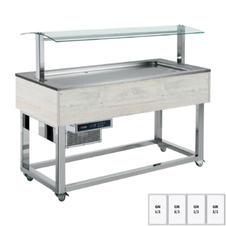 photo 1 buffet à froid positif gn 4-1/1 hemlock - es lime+ 4h