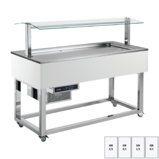 photo 1 buffet à froid positif gn 4-1/1 ral - es lime+ 4r