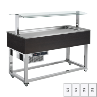 photo 1 buffet à froid positif gn 4-1/1 wenge - es lime+ 4w