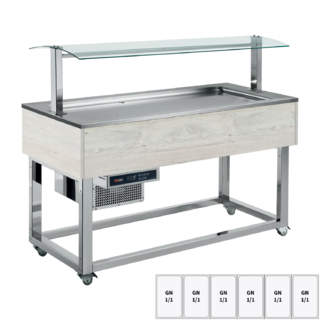 photo 1 buffet à froid positif gn 6-1/1 hemlock - es lime+ 6h