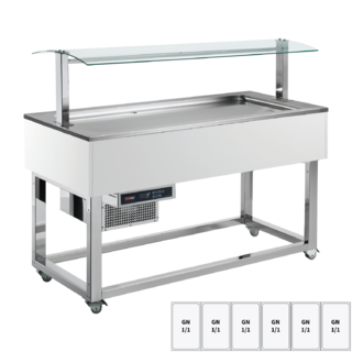 photo 1 buffet à froid positif gn 6-1/1 ral - es lime+ 6r
