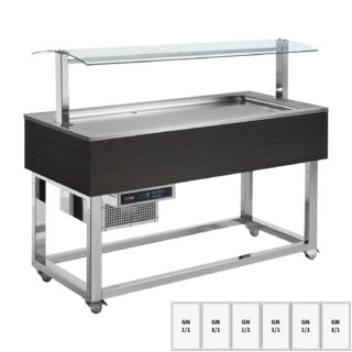 photo 1 buffet à froid positif gn 6-1/1 wenge - es lime+ 6w