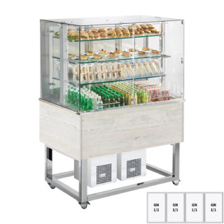 photo 1 vitrine refrigerée gn 4-1/1 cache du bas, ouverture vers le haut, hemlock - es platinum+ 4h df