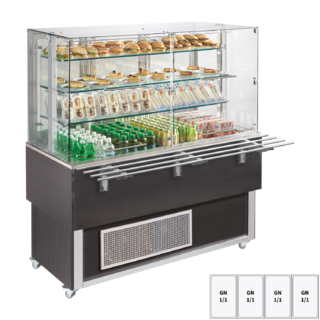 photo 1 vitrine refrigerée gn 4-1/1 cache du bas, ouverture vers le haut, wenge - es platinum+ 4w df