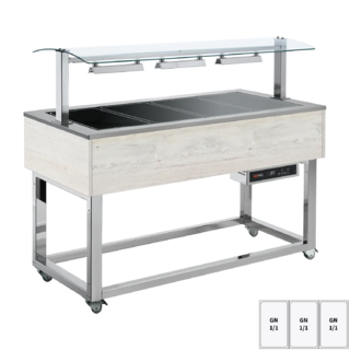 photo 1 buffet chauffé, vitrocéramique gn 3-1/1 hemlock - es brown+ 3h