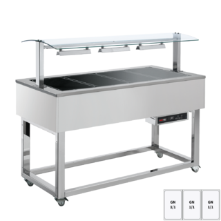 photo 1 buffet chauffé, vitrocéramique gn 3-1/1 ral - es brown+ 3r