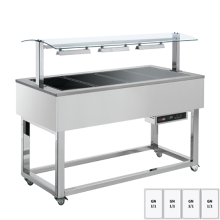 photo 1 buffet chauffé, vitrocéramique gn 4-1/1 ral - es brown+ 4r