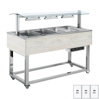 photo 1 buffet chauffé, à eau gn 3-1/1 hemlock - es red+ 3h