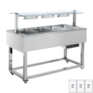 photo 1 buffet chauffé, à eau gn 3-1/1 ral - es red+ 3r