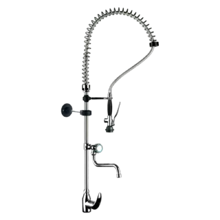 photo 1 douchette de plan de travail avec bras et robinet à levier - doc 6+