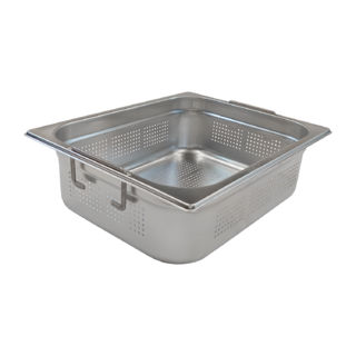 photo 1 bac gastronorme perforé gn 1/2 - 100 poignées escamontables en inox - gnd 1/2-100 u