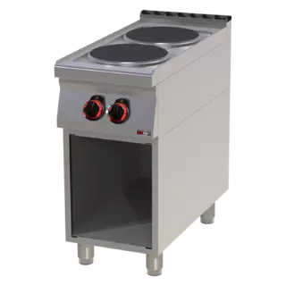 photo 1 fourneau électrique 2x feu avec soubassement  - sp 90/40 e