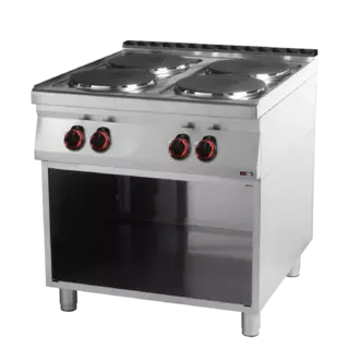 photo 1 fourneau électrique 4x feu avec soubassement 400 v - sp 90/80 e