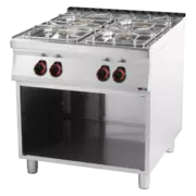 Photo 1 matériel référence RED12305: Fourneau à gaz 4x brûleur avec soubassement - SP 90/80 G