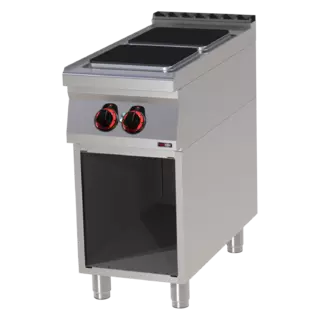 photo 1 fourneau électrique 2x feu avec soubassement 400 v - spq 90/40 e