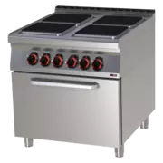 Photo 1 matériel référence RED12309: Fourneau électrique avec four électrique statique GN 2/1 - 4x feu  - SPQT 90/80 21 E