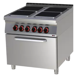 photo 1 fourneau électrique avec four électrique statique gn 2/1 - 4x feu  - spqt 90/80 21 e