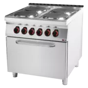 Photo 1 matériel référence RED12310: Fourneau électrique avec four à air chaud électrique GN 1/1 - 4x feu  - SPT 90/80 11 E