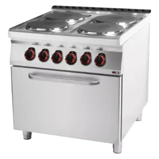 photo 1 fourneau électrique avec four à air chaud électrique gn 1/1 - 4x feu  - spt 90/80 11 e