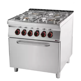 photo 1 fourneau combiné avec four à air chaud électrique gn 1/1 - 4x brûleur - spt 90/80 11 ge