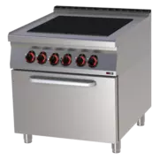 Photo 1 matériel référence RED12396: Fourneau électrique avec four électrique statique GN 2/1 - 4x feu  - SPLT 90/80 21 E