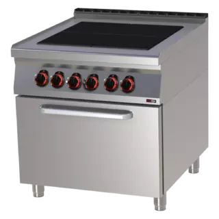 photo 1 fourneau électrique avec four électrique statique gn 2/1 - 4x feu  - splt 90/80 21 e