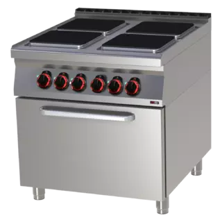 photo 1 fourneau électrique avec four à air chaud électrique gn 1/1 - 4x feu 400 v - spqt 90/80 11 e