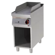 Photo 1 matériel référence RED12399: Plaque de cuisson 31x65 électrique nervurée avec soubassement 400 V - FTR 90/40 E