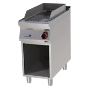 Photo 1 matériel référence RED12400: Plaque de cuisson 31x65 électrique chromée nervurée avec soubassement  - FTRC 90/40 E