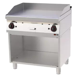 photo 1 plaque de cuisson 80x51 à gaz chromée lisse avec soubassement - fthc 70/80 g
