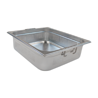 photo 1 bac gastronorme perforé gn 2/3 - 100 poignées escamontables en inox - gnd 2/3-100 u