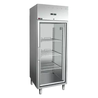 photo 1 armoire réfrigerée froid positif gn 700 l en inox verre - mn 700g