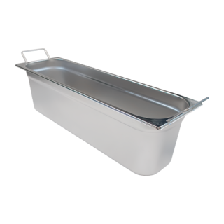 photo 1 bac gastronorme gn 2/4 - 150 poignées escamontables en inox - gn 2/4-150 u