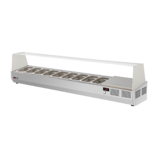 photo 1 vitrine refrigerée 200 cm gn 1/4 pour rtp 3d - rch 4200