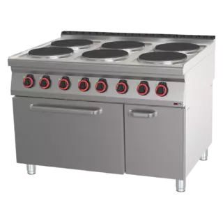 photo 1 fourneau électrique 6 feux avec four gn 2/1 - spt 90/120-21 e