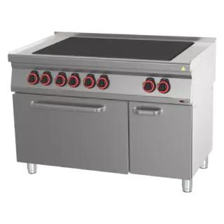 photo 1 fourneau électrique avec 6 feux coup de feu et four gn 2/1 - splt 70/120-21 e