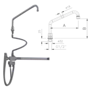 Photo 1 matériel référence RED1700: Robinet avec commande à genoux  - KOB 1