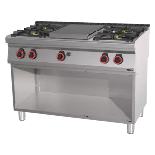 photo 1 fourneau coup de feu à gaz 5x brûleur avec soubassement - stp 70/120 g