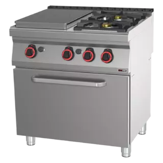 photo 1 fourneau coup de feu à gaz avec four à gaz statique gn 2/1 - 3x brûleur - stpt 70/80 21 g